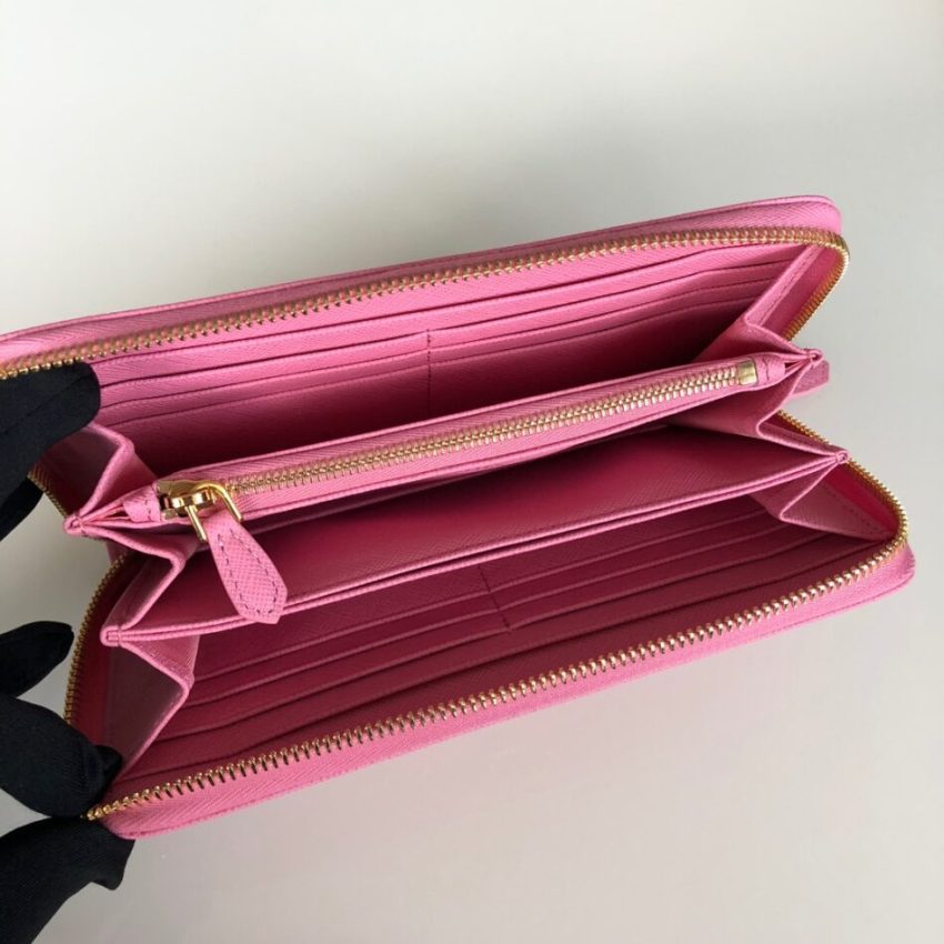1547021162_3394843831_4 Replica Prada Saffiano Long Zipper Wallet Pink - Image 4