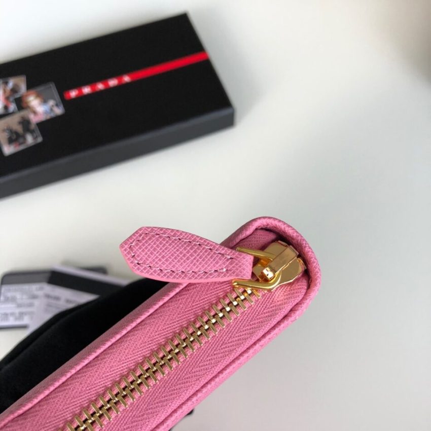 1547021162_3888709304_2 Replica Prada Saffiano Long Zipper Wallet Pink - Image 5