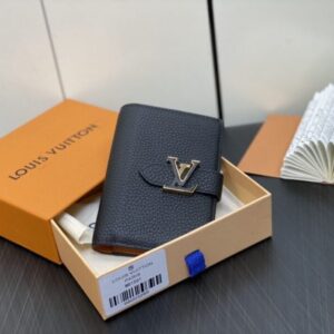 Replica Louis Vuitton Vertical Compact Wallet Black