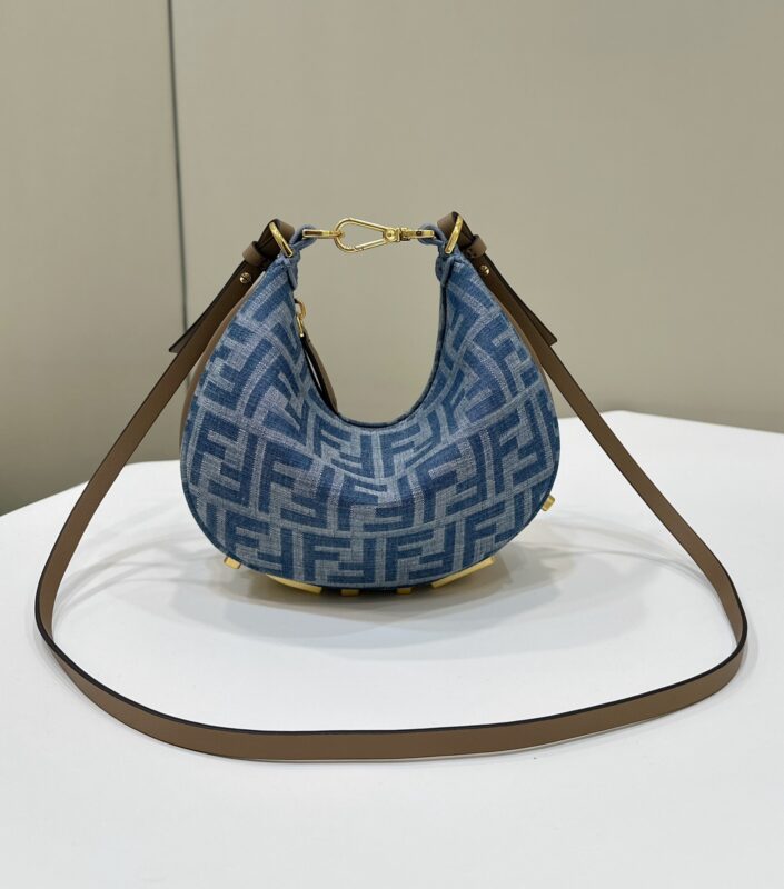 a1-1-9 Replica Fendi Fendigraphy Small Denim Blue