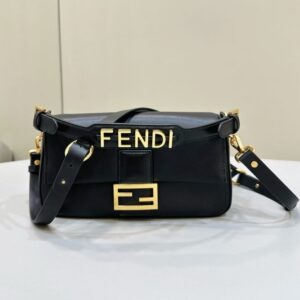 Replica Fendi Baguette Full Leather Black