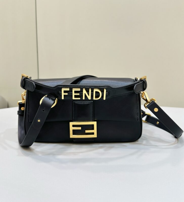 a1-61 Replica Fendi Baguette Full Leather Black