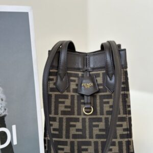 Replica Fendi  Origami Small Brown Cotton