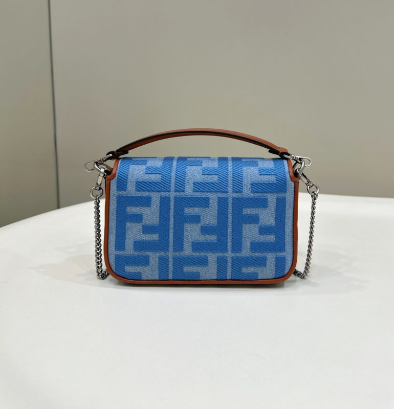 a2-1-29 Replica Fendi Baguette Small Denim Blue - Image 2