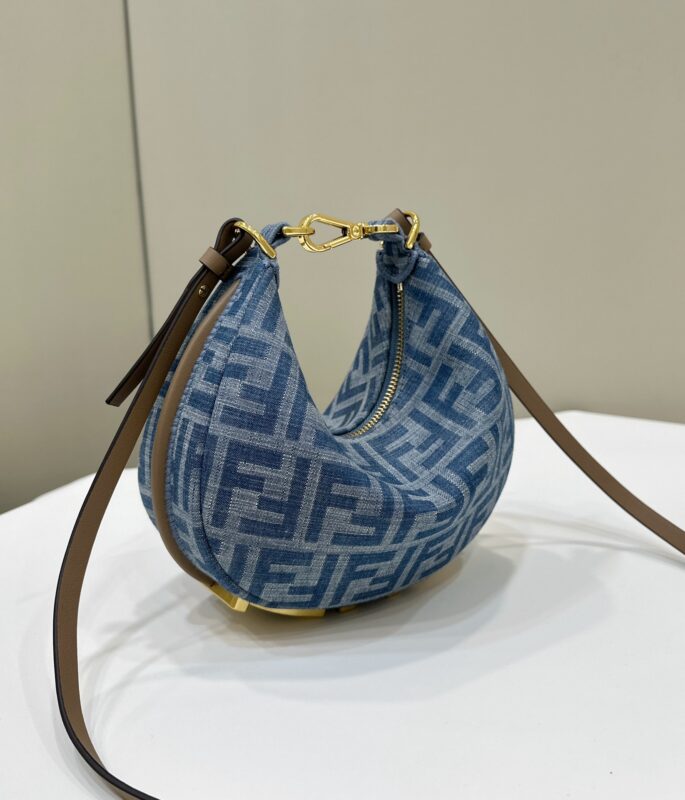 a2-1-9 Replica Fendi Fendigraphy Small Denim Blue - Image 2