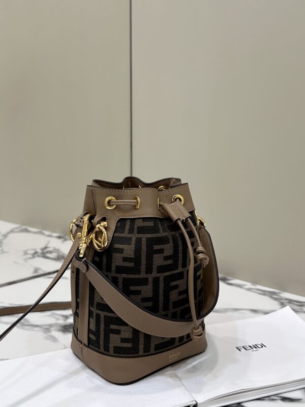 a2-2 Replica Fendi Tresor Mini Bucket Brown - Image 2
