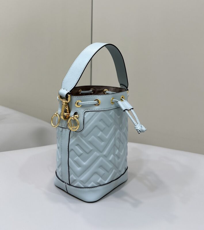 a2-3 Replica Fendi Tresor Mini Bucket Blue - Image 2