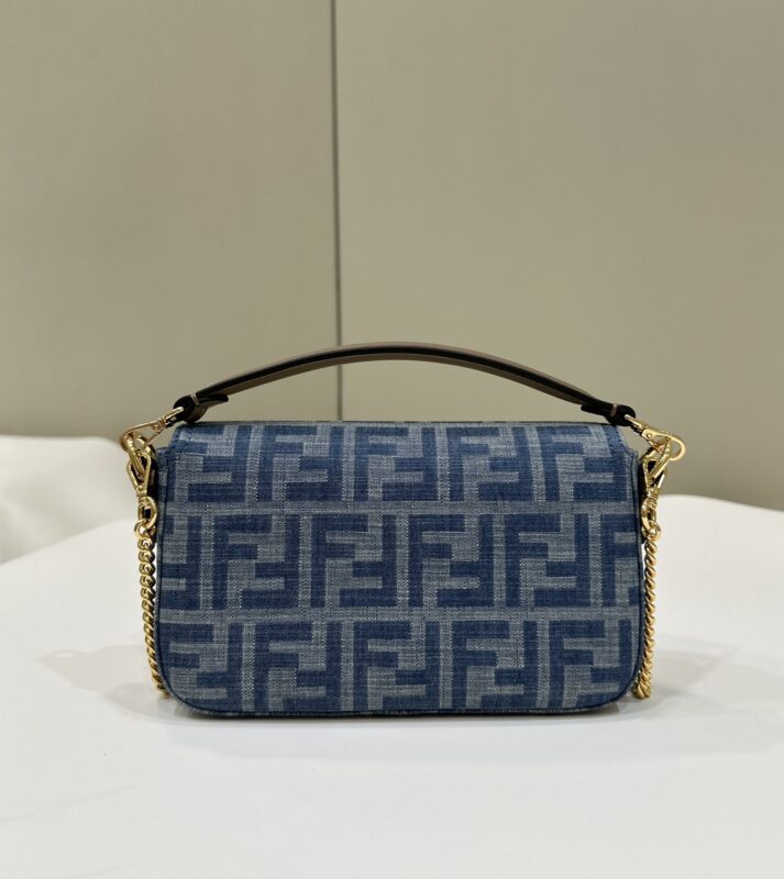 a2-50 Replica Fendi Baguette Small Dark Bue Denim - Image 2