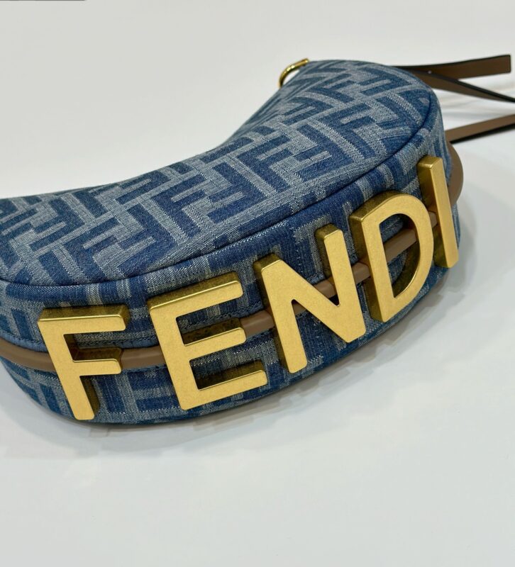a3-1-9 Replica Fendi Fendigraphy Small Denim Blue - Image 3