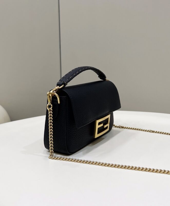 a3-51 Replica Fendi Baguette Small Black - Image 3
