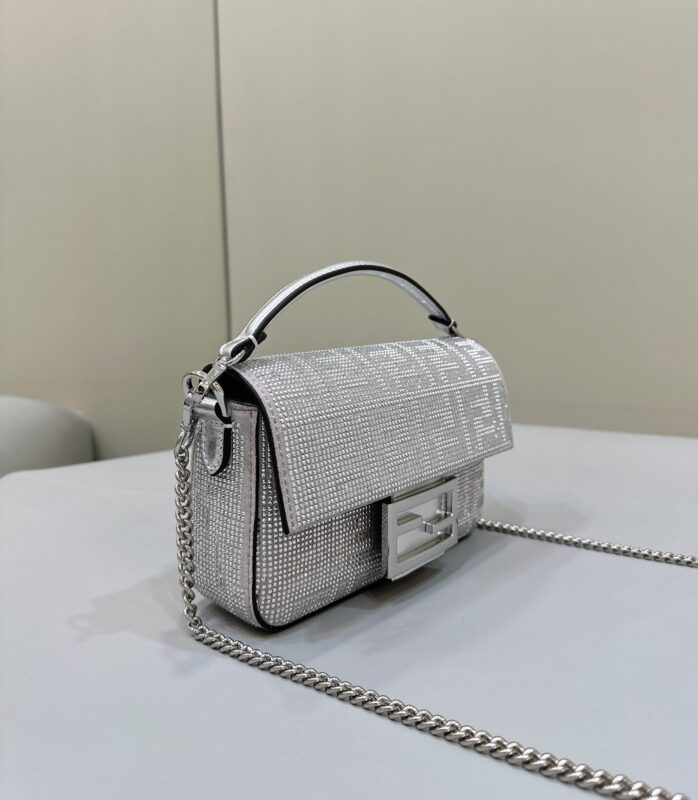 a3-59 Replica Fendi Baguette Silver Diamond - Image 3
