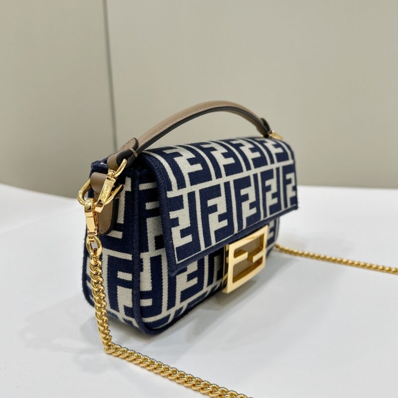 a3-62 Replica Fendi Baguette Small Cotton Blue - Image 3