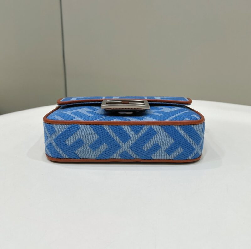 a4-1-29 Replica Fendi Baguette Small Denim Blue - Image 3
