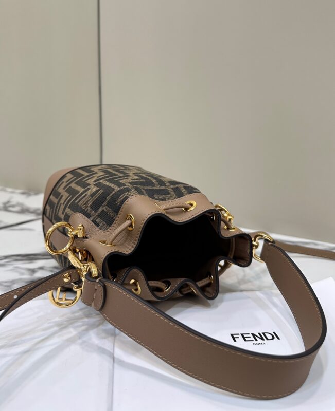a4-2 Replica Fendi Tresor Mini Bucket Brown - Image 4