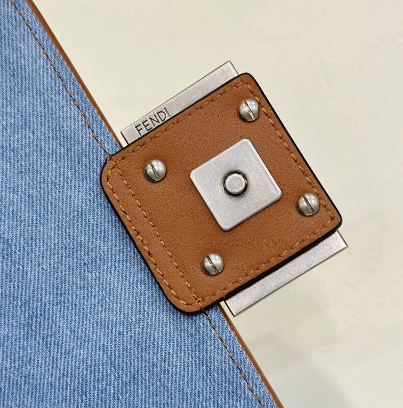 a5-1-29 Replica Fendi Baguette Small Denim Blue - Image 4