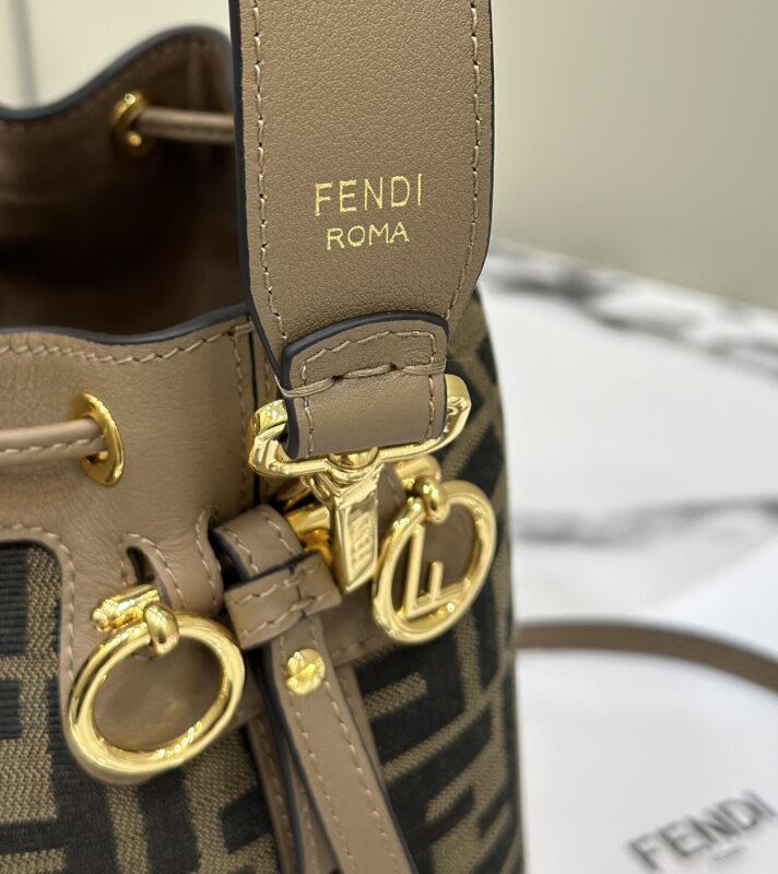 a5-2 Replica Fendi Tresor Mini Bucket Brown - Image 5