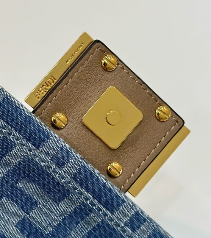 a8-50 Replica Fendi Baguette Small Dark Bue Denim - Image 7
