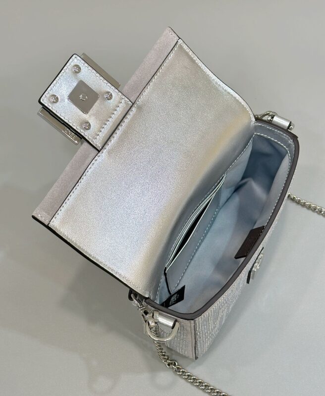 a9-56 Replica Fendi Baguette Silver Diamond - Image 9