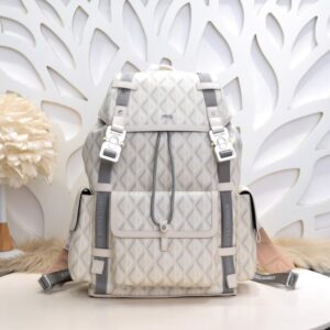 Replica DIOR Hit The Road Backpack White Diamond