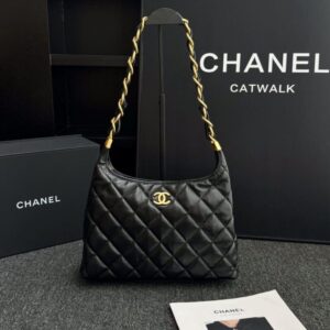 Replica CHANEL 24a Hobo Large Black